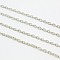 Iron Cable Chains, Textured, Unwelded, with Spool, Platinum Color, 3x2x0.5mm, about 32.8 Feet(10m)/roll