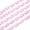 ABS Plastic Cable Chains, Pink, Link: 13x7~7.5x2mm, 15.35~15.74 inch(39~40cm)/strand