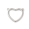 Brass Connector Charms, Cadmium Free & Nickel Free & Lead Free, Heart Links, Platinum, 14x16.5x1.5mm, Hole: 1mm