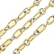 Ion Plating(IP) 304 Stainless Steel Chains, Unwelded, with Spool, Golden & Stainless Steel Color, 12x6.5x1.5mm