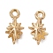 Ion Plating(IP) 304 Stainless Steel SIce Pick Pinch Bails, Star, Real 18K Gold Plated, 13x6mm, Hole: 1.3mm, Pin: 0.8mm