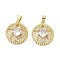Rack Plating Star Brass Micro Pave Cubic Zirconia Pendants, Cadmium Free & Lead Free, Long-Lasting Plated, Real 18K Gold Plated, Clear, 19.5x17x5.5mm, Hole: 4x3.5mm