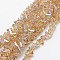 Electroplate Glass Beads Strands, Pearl Luster Plated, Triangle, Faceted, BurlyWood, 3.5x4x3.5mm, Hole: 0.2mm, about 146pcs/strand, 15.3 inch(39cm)