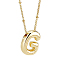 1pc Brass Chain with Alloy Letter Pendants Necklaces, Lead Free & Nickel Free & Cadmium Free, Golden, Letter G, 17.99~18.23 inch(45.7~46.3cm), pendants: 20~22.5x13~23mm