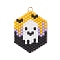 Hallowen Theme Glass Seed Beaded Pendants, Hexagon, with 304 Stainless Steel Jump Ring, Real 18K Gold Plated, Ghost, 30.5x24x2.5mm, Hole: 2.5mm