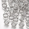 Brass Beads, with Cubic Zirconia, Large Hole Beads, Crown, Real Platinum Plated, 8x6mm, Hole: 6mm