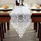 Polyester Table Runners, for Wedding Party Festival Home Tablecloths Decorations, Rectangle, White, 1500x300mm