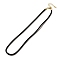 Nylon Milan Cord Necklace Making, with Brass Findings and Stainless Steel Claw Lobster Clasps, Golden, Long-Lasting Plated, Black, 17.91~18.31 inch(45.5~46.5cm)