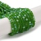 Imitation Jade Glass Beads Strands, Half AB Color Plated, Faceted, Frosted, Rondelle, Green, 2.9~3.3x2mm, Hole: 0.7mm, about 144~150pcs/strand, 35~37cm