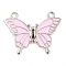 Alloy Magnetic Pendants, with Enamel, Butterfly, Pearl Pink, 22.5x30x7mm, Hole: 1.8mm