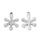 Alloy Crystal Rhinestone Pendants, Christmas Snowflake Charms, Platinum, 21.5x16x2mm, Hole: 1.8mm