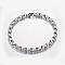 Tarnish Resistant 304 Stainless Steel Bracelets, Flower, Stainless Steel Color, 8-1/4 inch~9 inch(210~230mm)