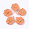 Spray Painted Alloy Pendants, Flower, Coral, 23.5x19.5x6mm, Hole: 1.8mm