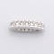 Oval Brass Micro Pave Cubic Zirconia Multi-Strand Links, Lead Free & Nickel Free & Cadmium Free, Platinum, 17x4x4mm, Hole: 2mm