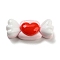 Pig Theme Opaque Resin Cabochons, Funny Pig with Heart, White, 13x31x9mm