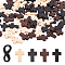 PandaHall 90pcs Wood Cross Pendants 3 Color Blessing Cross Charm Spacer Beads for Party Favors, Sunday School DIY Craft