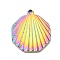 Ion Plating(IP) 304 Stainless Steel Pendants, Shell Shape Charm, Rainbow Color, 20.5x17.5x1.8mm, Hole: 1.5mm
