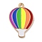 Pride Alloy Enamel Pendants, Hot Air Balloon Charms, Light Gold, Colorful, 24.5x16.5x1.5mm, Hole: 1.6mm