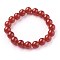 Natural Carnelian Beads Stretch Bracelets, Round, Dyed & Heated, Grade A, 2-1/4 inch~2-3/8 inch(5.7~6cm), Beads: 10~10.5mm
