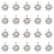 20Pcs 304 Stainless Steel Pendants, Sun Charm, Stainless Steel Color, 19.5x16.5x2mm, Hole: 0.8mm