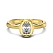 925 Sterling Silver Micro Pave Cubic Zirconia Finger Rings for Women, Oval, Matte Gold Color, 2mm, Inner Diameter: 17.2mm
