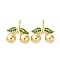 Brass Micro Pave Cubic Zirconia Pendants, Cherry Charms, Rack Plating, Long-Lasting Plated, Cadmium Free & Lead Free, Green, 19.5x18x7.5mm, Hole: 3x1.6mm