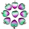 Spray Painted Synthetic Quartz Pendant, Heart-Shaped, 20mm