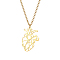 Stainless Steel Pendant Necklaces, Origami Heart, Real 18K Gold Plated, 17.72 inch(45cm)
