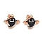 Halloween Theme Rack Plating Alloy Enamel Pendants, Golden, Ghost with Hat Charm, Black, 17x19x1.5mm, Hole: 1.6mm
