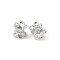 Brass Micro Pave Clear Cubic Zirconia Bead Caps, Flower, Double Side, Platinum, 6.5x6mm, Hole: 1.8mm
