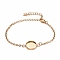 Ion Plating(IP) 304 Stainless Steel Bracelet Making, with Lobster Claw Clasps, Cable Chains and Flat Round Cabochon Settings, Golden, Tray: 12mm, 5-1/2 inch(14cm)