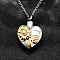 304 Stainless Steel Heart Sunflower Cinerary Casket Pendant Necklaces, Urn Ashes Necklaces for Pet, Golden & Stainless Steel Color, 21.57 inch(54.8cm)