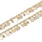 Handmade Brass & Rhinestone Chains, for Necklaces Bracelets Making, Long-Lasting Plated, Soldered, with Spool, Heart, Light Gold, 3x1.5x1mm, about 16.40 Feet(5m)/Roll