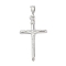 Brass Pendants, Cadmium Free & Lead Free, Crucifix Cross with Jesus Charms, Platinum, 43.5x24.5x4mm, Hole: 5.5x3mm