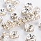 Iron Crystal Rhinestone Spacer Beads, Grade B, Rondelle, Mixed Style, Silver, 6~8x3~3.5mm, Hole: 1mm