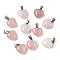 Natural Rose Quartz Pendants, with Platinum Brass Loops, Puffy Heart, 18~19x15~15.5x7~10mm, Hole: 6x2.5~3mm