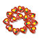 Handmade Heart Lampwork Beads Strands, Pineapple, Red, 24x24x11mm, Hole: 1.4mm, about 15pcs/strand, 14.17''(36cm)