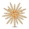 Alloy Brooch, with Grade AAA Cubic Zirconia, Flower, Golden, 52mm