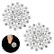 2Pcs Crystal Rhinestone Flower Brooch Pins, Zinc Alloy Jewelry Pins for Bride, Platinum, 71.5x71.5x7mm