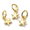 Brass Charms, with Jump Ring, Long-Lasting Plated, Lead Free & Cadmium Free, Star Charm, Real 18K Gold Plated, 8x6x1.7mm, Hole: 4mm