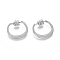 Brass Micro Pave Cubic Zirconia Screw Carabiner Lock Charms, for Necklaces Making, Ring, Clear, Platinum, 20.5x25x3mm