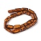 Handmade Gold Sand Lampwork Beads Strands, with Leopard Print Pattern, Rectangle, 19.5~20.5x10~11.5x6.5~7.5mm, Hole: 1.8mm