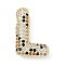 Brass Micro Pave Cubic Zirconia Pendants, Long-Lasting Plated, Rack Plating, Letter Charms, Real 18K Gold Plated, Letter L, 22x15x7mm, Hole: 5.2x3mm