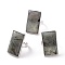 Adjustable Rectangle Natural Labradorite Brass Rings, US Size 7 1/4(17.5mm)