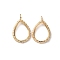 Teardrop Brass Pendant Cabochon Settings, Long-Lasting Plated, Rack Plating, Lead Free & Cadmium Free, Real 18K Gold Plated, Tray: 15.5x11mm, 22x14x4mm, Hole: 3mm