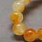 Two Tone Natural White Jade Bead Strands, Dyed, Round, Sandy Brown, 8mm, Hole: 1mm, about 48pcs/strand, 14.9 inch