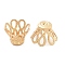 316 Surgical Stainless Steel  Bead Caps, 4-Petal, Flower, Real 18K Gold Plated, 10x7mm, Hole: 0.8mm