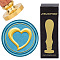 Brass Wax Seal Stamps with Wood Handle, for DIY Scrapbooking, Heart, 25mm