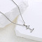 Stainless Steel Alphabet Pendant Necklaces for Women, Stainless Steel Color, Letter I