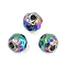 Textured 316 Surgical Stainless Steel Beads, Round, Ion Plating(IP), Rainbow Color, 6mm, Hole: 1.5mm